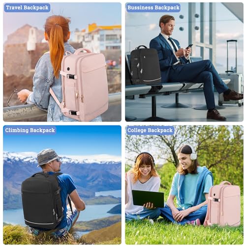 Large Travel Backpack 40L Waterproof Carry-on, Beige I819592