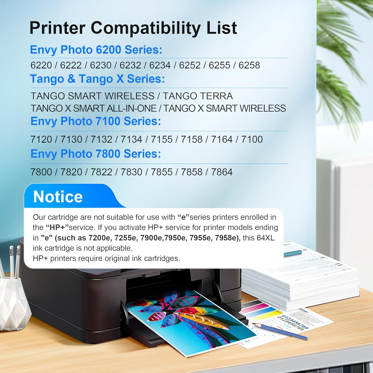 Remanufactured Ink Cartridge for HP 64 64XL, Envy Photo & Tango Printers (1 Black, 1 Color) X33886