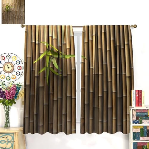 Bamboo Curtains Blackout Window Drapes for Bedroom Living Room 52"W x 84"L X100905