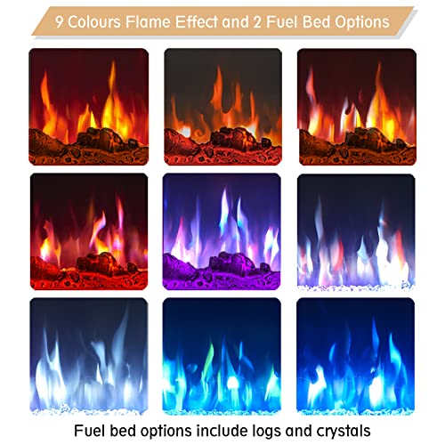 Efiretric Grace 50" W 3 in 1 Electric Fireplace EF451, Freestanding, Wall Mounted, Recessed, Remote Control O5770