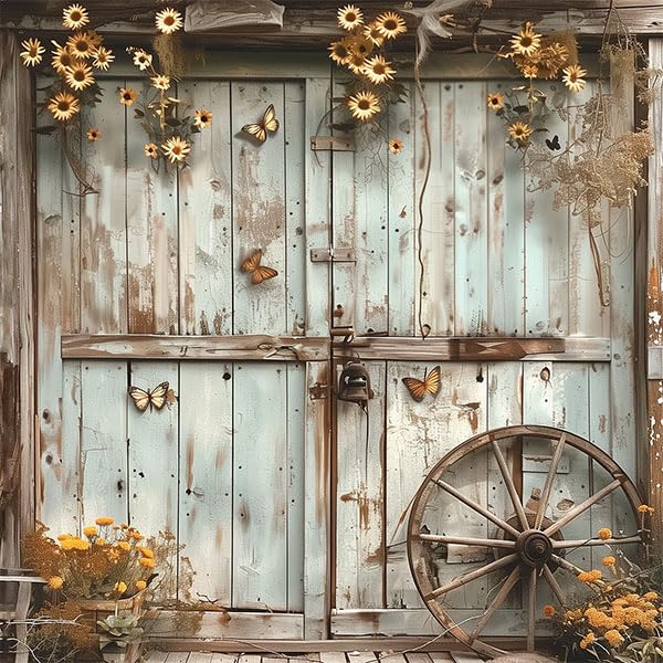 Rustic Barn Door Blackout Curtains for Kids Bedroom, Farmhouse Grommet Thermal Drapes, 42 x 45 Inch L746084