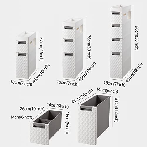 Small Bathroom Storage Cabinet with Moveable Drawers and Wheels X283