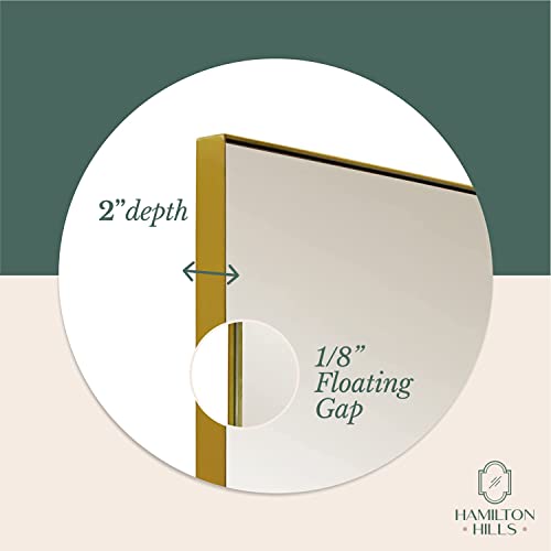 Hamilton Hills 24x36 inch Gold Metal Framed Pivot Mirror for Wall R573