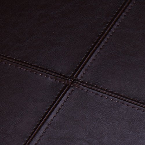 Homebeez Faux Leather Storage Ottoman Square Footrest Stool Cube Bench Reddish Brown W961