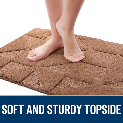 OLANLY Door Mats Indoor Non-Slip Absorbent Entrance Washable Mat, Black B717