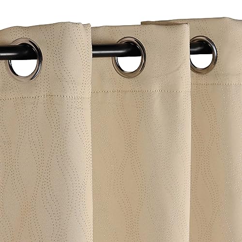 Superior Blackout Curtains, Modern Classic Light Blocking Curtain, Window Accent for Bedroom, Living Room, Thermal Darkening, Zuri Collection, Set of 2 Panels, 6 Grommets, 42" x 84", Navy Blue