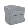 Christopher Knight Home Cecilia Modern Swivel Club Chair, 51 "W x 28 "D x 27 "H, White/Blue Stripe