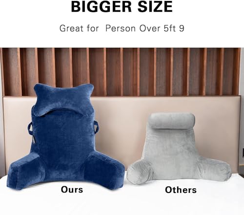 Reading Pillow Extra Large 31" with Detachable Neck Roll for Bed or Couch C8591