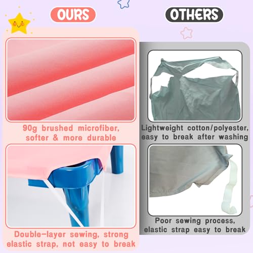 Cot Sheets for Daycare Standard Size - Soft Brushed Microfiber with Elastic Corner Strap, Pink F1059