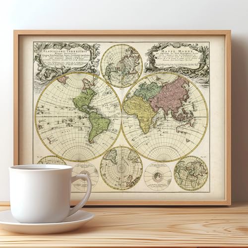 Vintage Old World Map 11x14 Unframed Art Print J56200