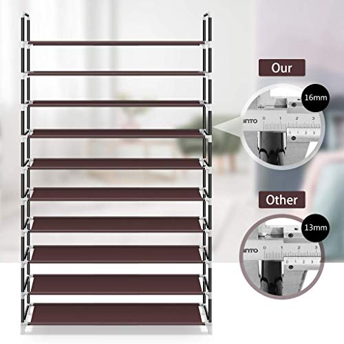 Awenia Shoe Rack 6 Tier Metal Shoe Organizer, Brown G3998