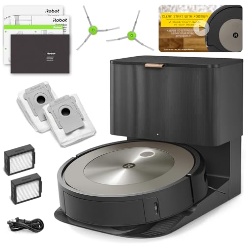 iRobot Roomba j9+ (J955020) Self-Emptying Robot Vacuum Unit – Powerful Suction, Wi-Fi Connected, Smart Mapping + Authentic Sidebrush and Filter + Mr. Vac and Mrs. Sew Clean Start with Roomba Video