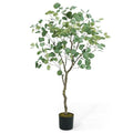 Fencer Wire Artificial Olive Tree Fake Potted Topiary Tree, Faux Olive Branch and Fruit, Modern Decoration Faux Plant in Pot for Indoor Home Office Housewarming Gift, 5/6 / 7 Feet with Dried Moss