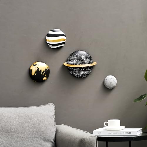 4Pcs Outer Space Planets Wall Decor 3D Sculptures for Kids Room X88172