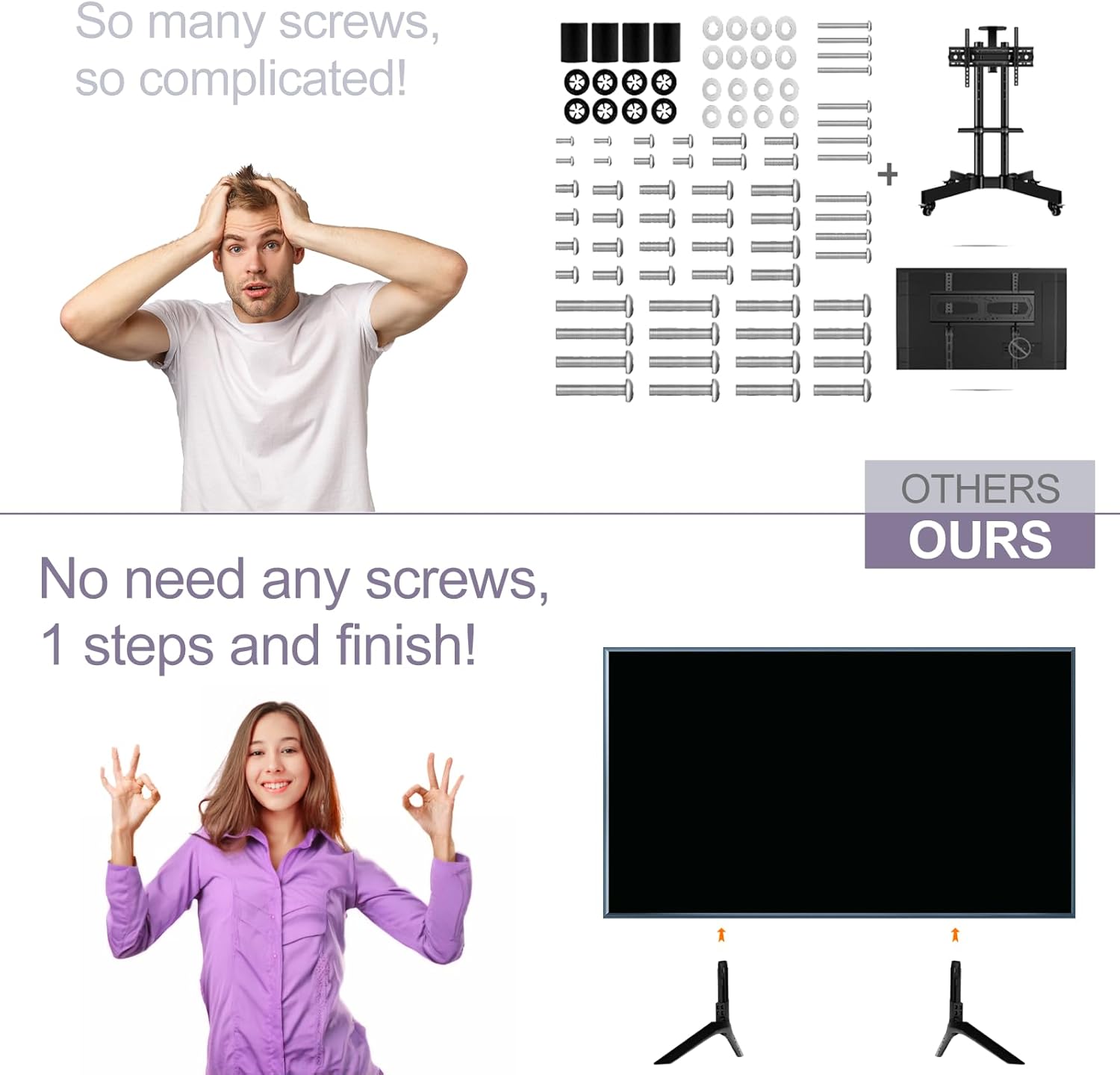 TV Legs Replacement Stand for Samsung TV with Remote Holder S209