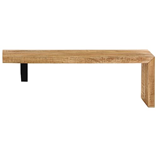 Solid Mango Wood TV Stand with Wrought Iron Legs W65483