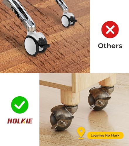 2 inch Ball Caster Wheels Locking Stem Casters Set of 4 Chrome D9101
