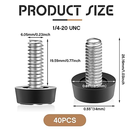 1/4-20 UNC Adjustable Furniture Levelers Galvanized Steel Glide Feet (20 Pack) Q4239