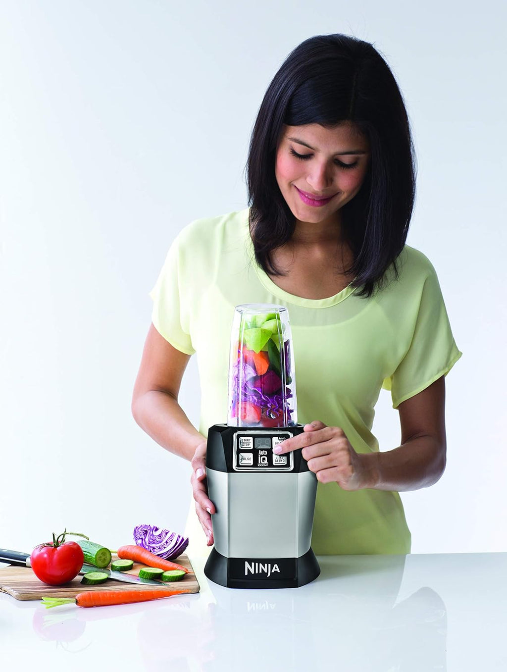 Ninja BL480D Nutri Personal Countertop Blender with Auto-iQ, 1000-Watts, Black/Silver Q408