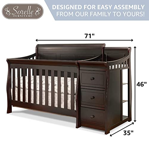 Sorelle Furniture Princeton Elite Crib and Changer with Solid Panel Back, White F515
