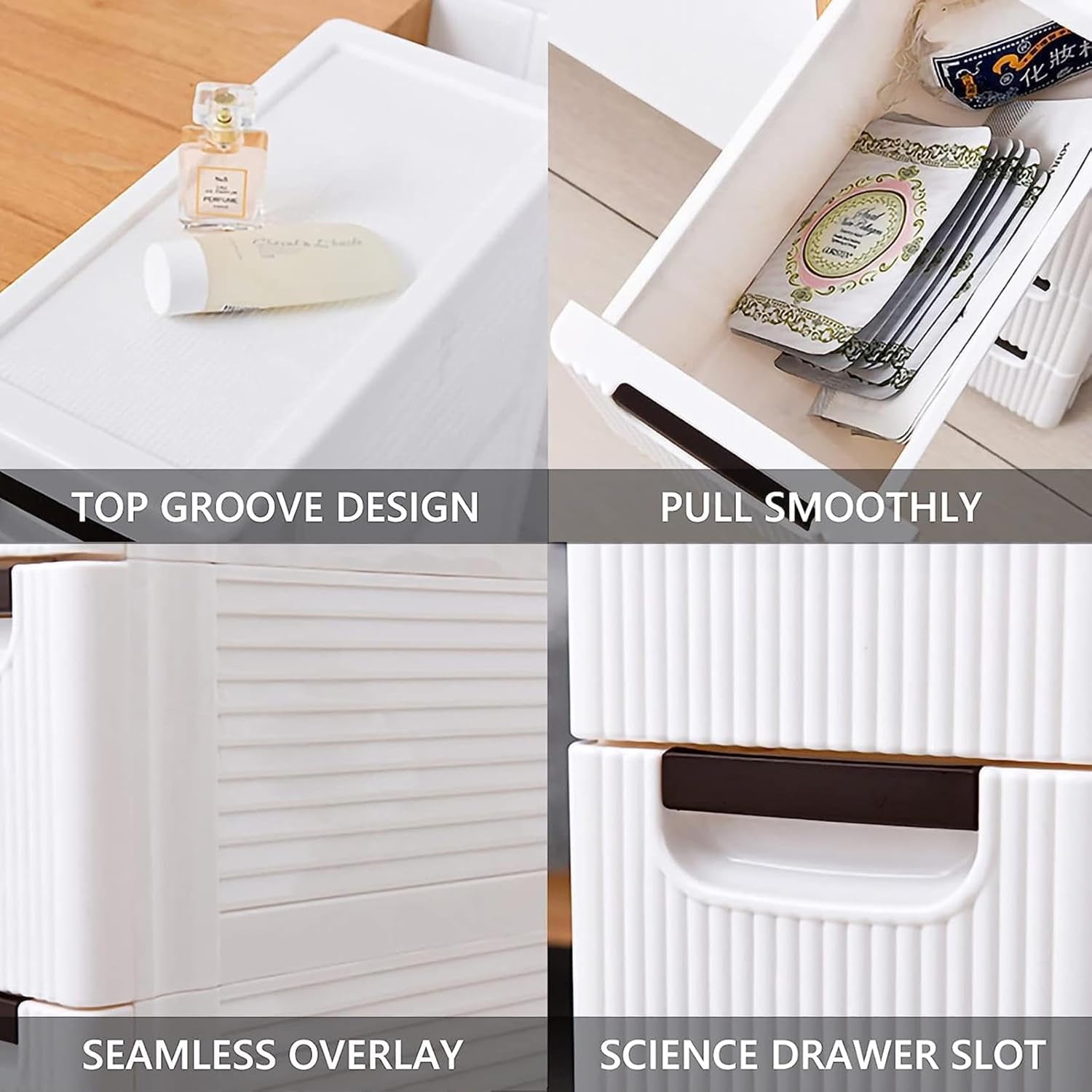 Narrow Storage Drawer Cart, Slim Bathroom Floor Cabinet with Wheels M3114