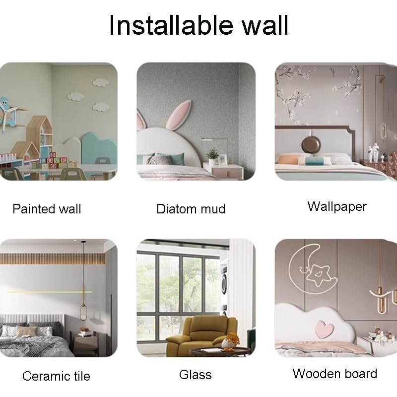 Upholstered Wall Panel Headboard with 3D Anti-Collision Padding D49605