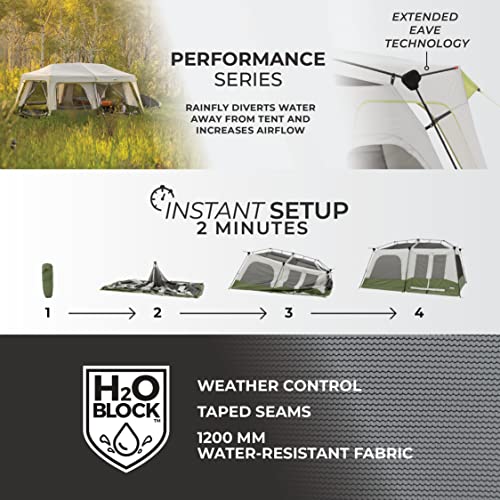 CORE Instant Cabin Tent Multi Room Pop Up for Family Camping W319284