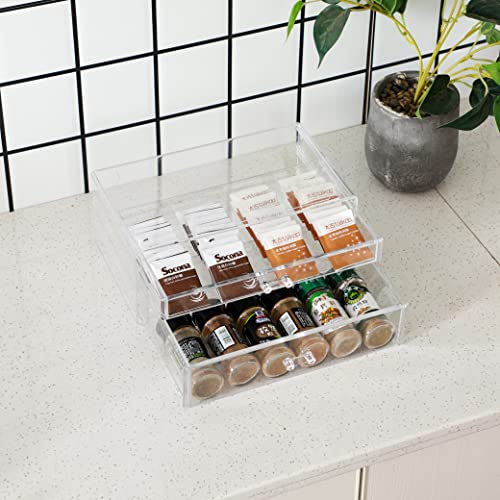 Cq Acrylic Storage Desk Box with 3 Drawers, Plastic Makeup Organizer X605022