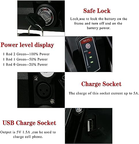 E-Bike Battery 36V 10Ah Rechargeable Lithium Pack for Electric Bicycle Motor L37088