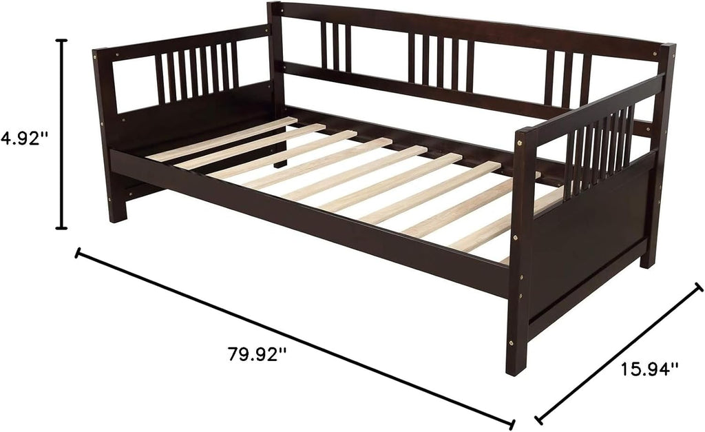 Modern Solid Wood Daybed Twin Size Espresso S26353
