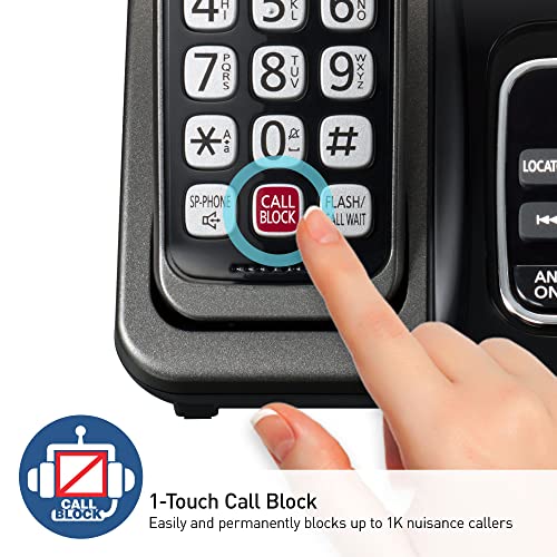 Panasonic Cordless Phone with Answering Machine, 2 Handsets - KX-TGD832M B456