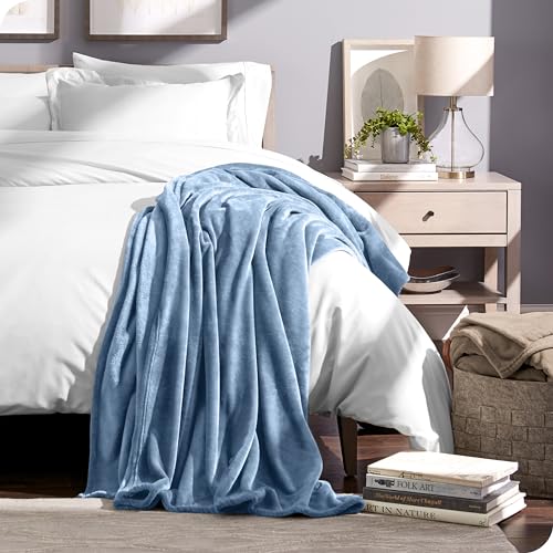 Bare Home Fleece Blanket Twin/Twin XL Emerald Microplush I32439