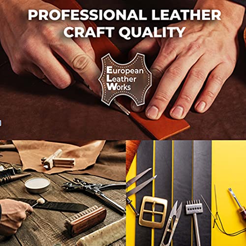 European Leather Works Buffalo Belt Blanks 8-10 oz Full Grain Leather 1.5"x60" Antique Mahogany L745