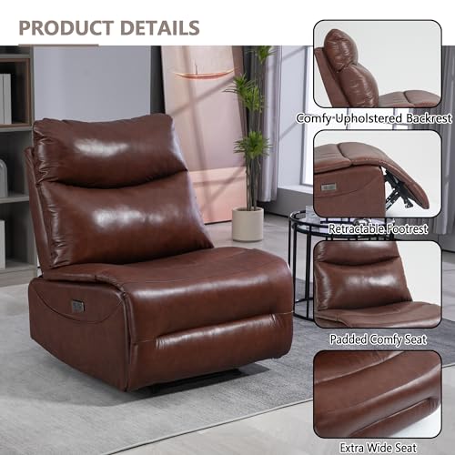 Genuine Leather Electric Power Recliner Chair with USB Ports X458