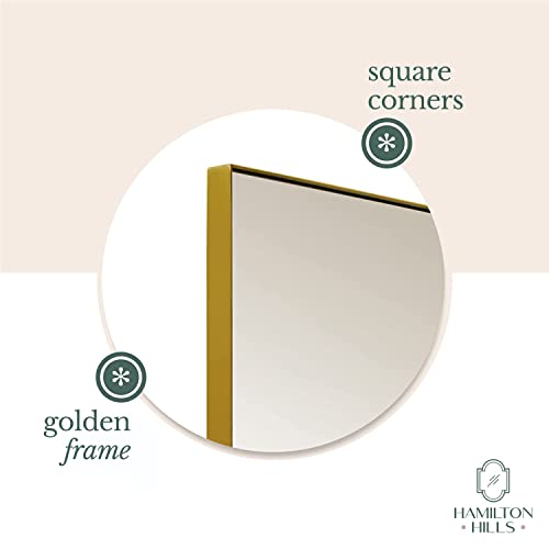 Hamilton Hills 24x36 inch Gold Metal Framed Pivot Mirror for Wall R573