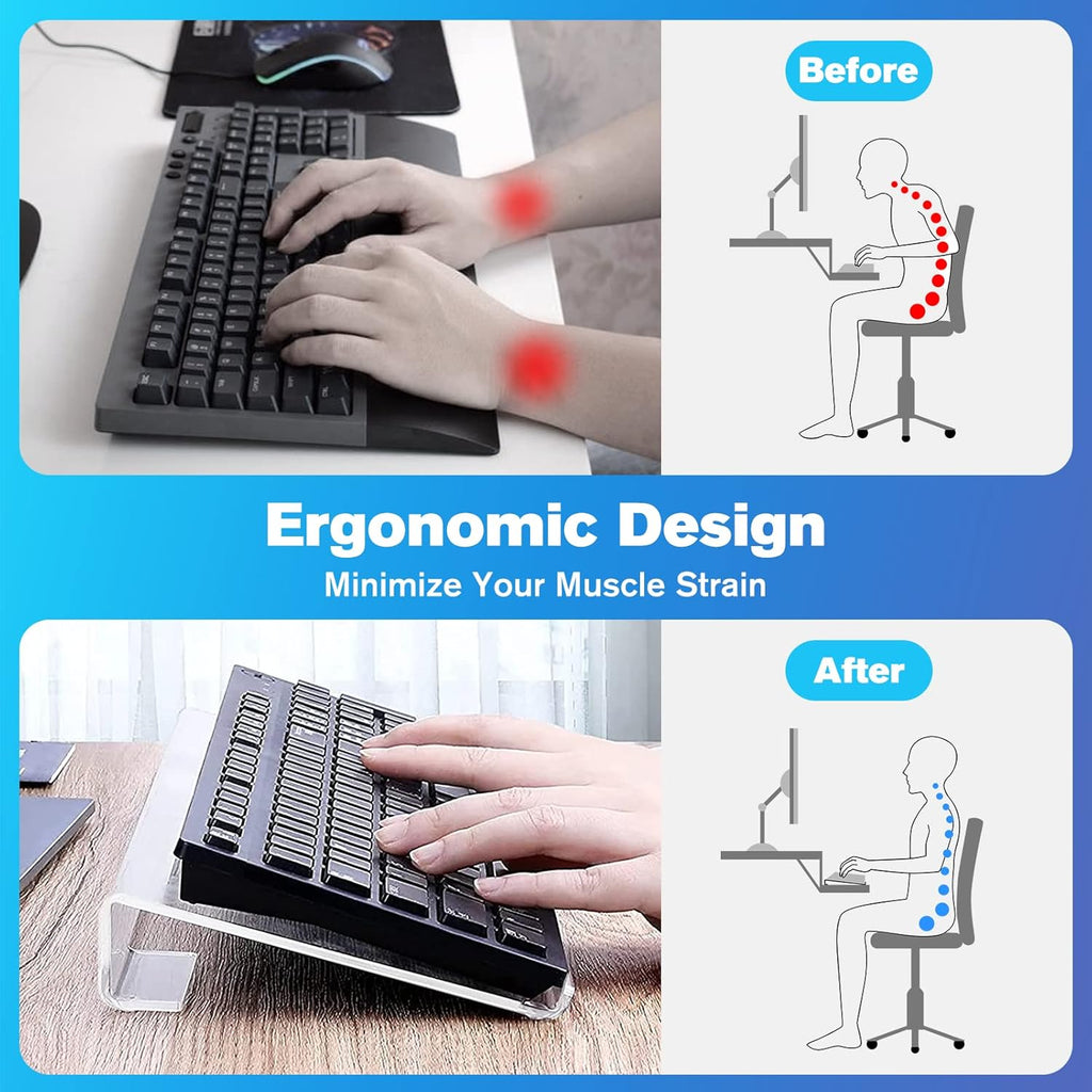 MaxGear Acrylic Keyboard Stand with Adjustable Height for Desk A2478