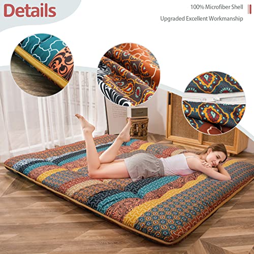 MAXYOYO Bohemian Floor Bed Futon Mattress, Foldable for Adults P770