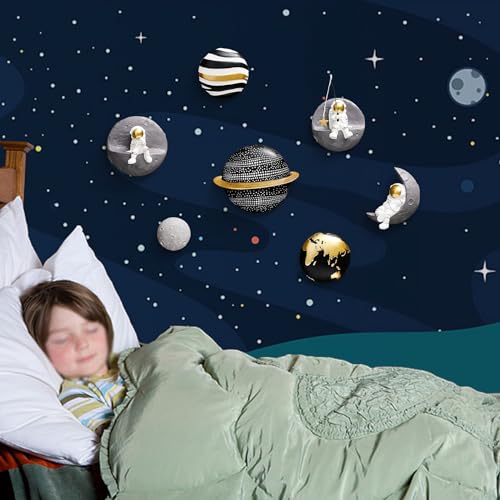 4Pcs Outer Space Planets Wall Decor 3D Sculptures for Kids Room X88172