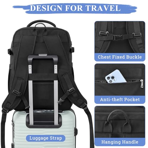 Large Travel Backpack 40L Waterproof Carry-on, Beige I819592