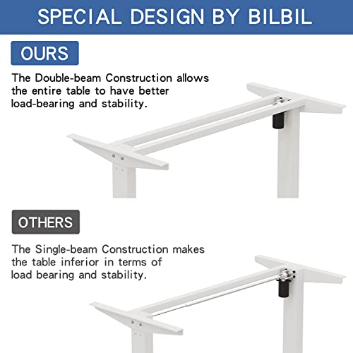 Adjustable Height L-Shaped Electric Sit-Stand Desk with Lockable Casters, Rustic Brown N254691