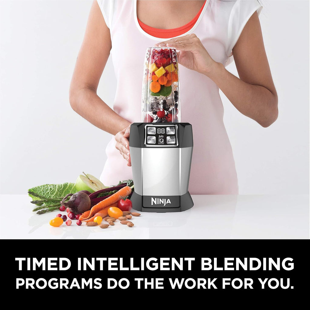 Ninja BL480D Nutri Personal Countertop Blender with Auto-iQ, 1000-Watts, Black/Silver Q408