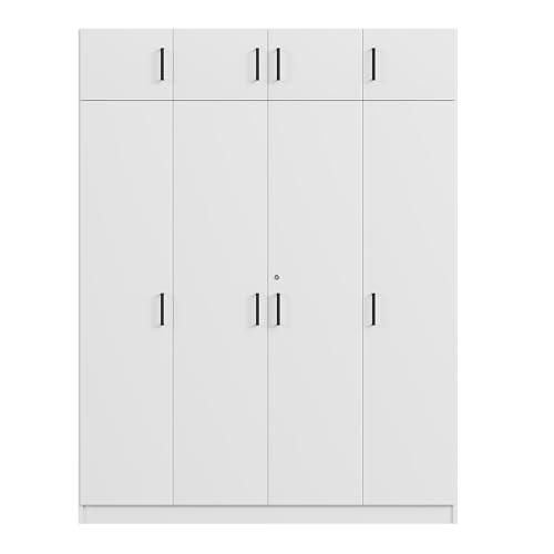 Modern Storage Wardrobe with Hanging Rods and 2 Drawers K97357