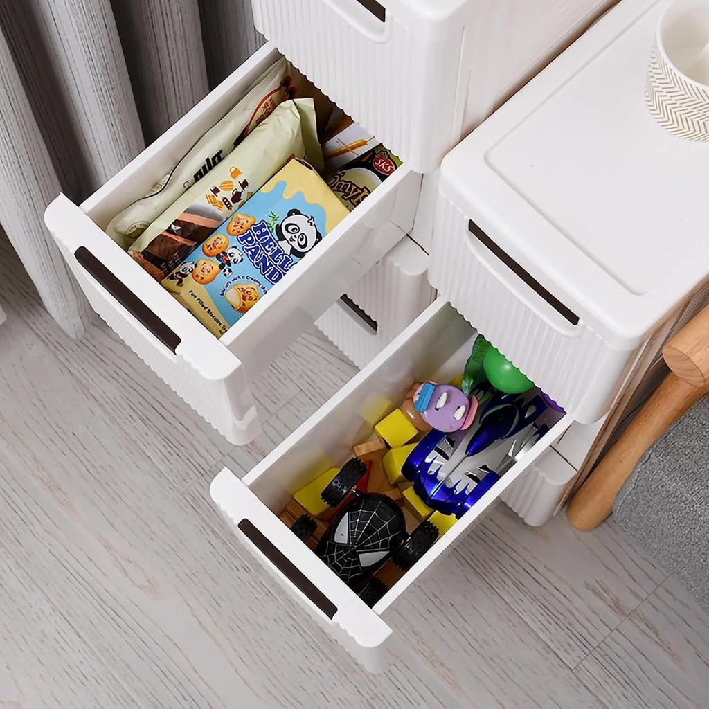 Narrow Storage Drawer Cart, Slim Bathroom Floor Cabinet with Wheels M3114