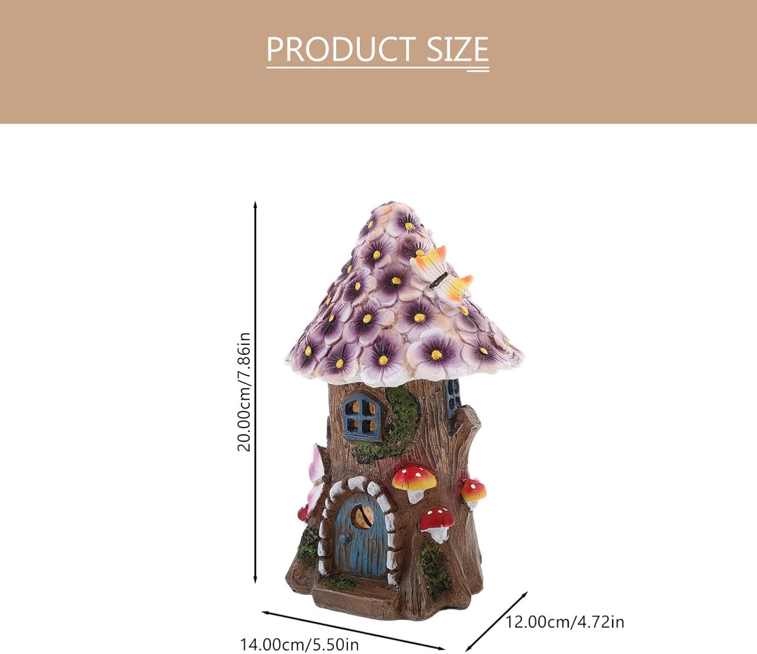 OSALADI Solar Mushroom House Decoration for Garden Lawn D640