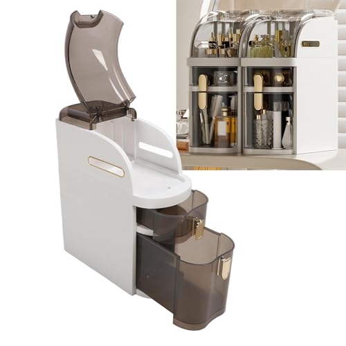 Narrow Bathroom Floor Storage Cabinet with Clear Drawers for Small Spaces W98988