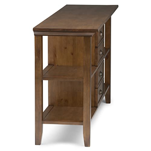 SIMPLIHOME Redmond Solid Wood 54" Console Sofa Table with Storage, Hickory Brown V557618