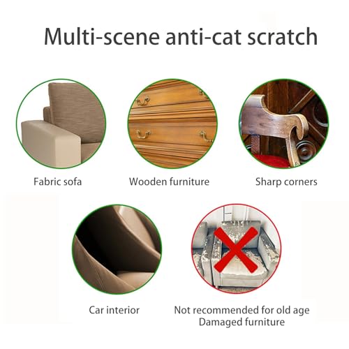 Cat Scratch Furniture Protector, Transparent Sticky Couch Guard C715