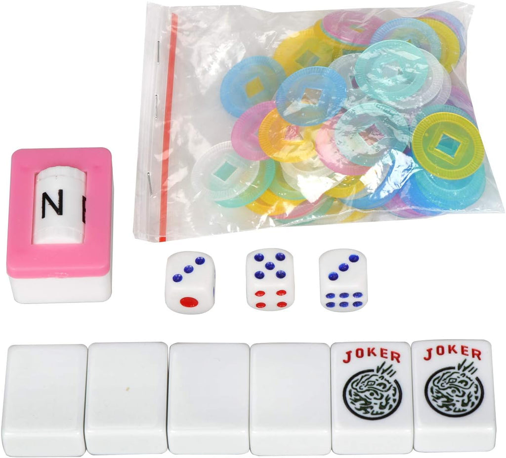American Mahjong 166 Tiles Mah Jongg Set with Soft Burgundy Bag H84610