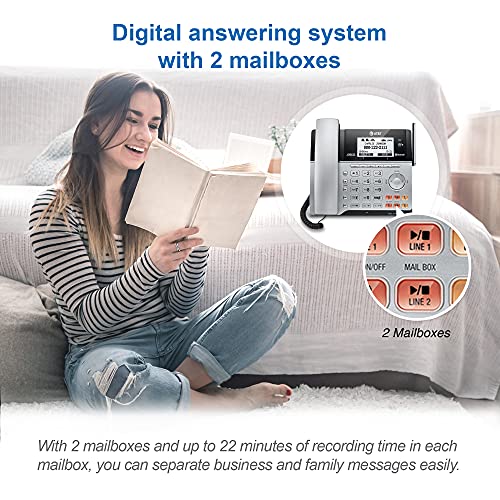 AT&T TL86103 2-Line Corded/Cordless Phone for Small Business with Answering Machine Q761502