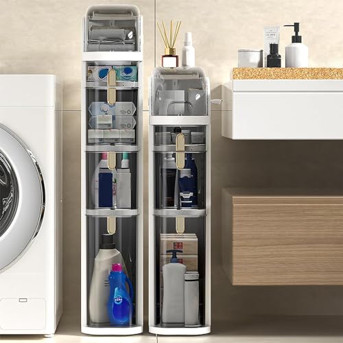 Narrow 3-Tier Storage Cabinet with Clear Drawers for Bathroom Kitchen F106617